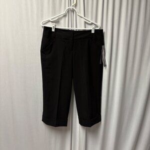 Larry Levine Modern Fit Stretch Black Capri Womens Size 10 Pants NEW
